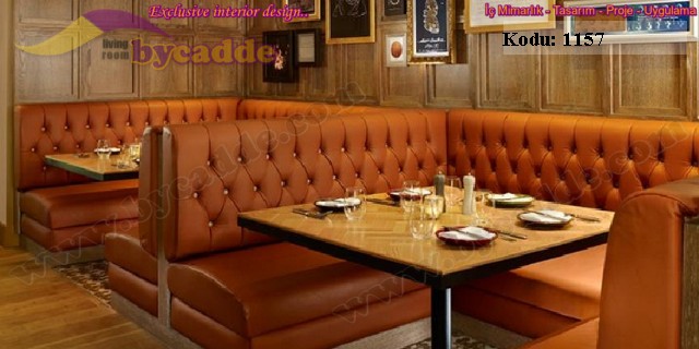 Kahverengi Chester Restoran Koltukları
