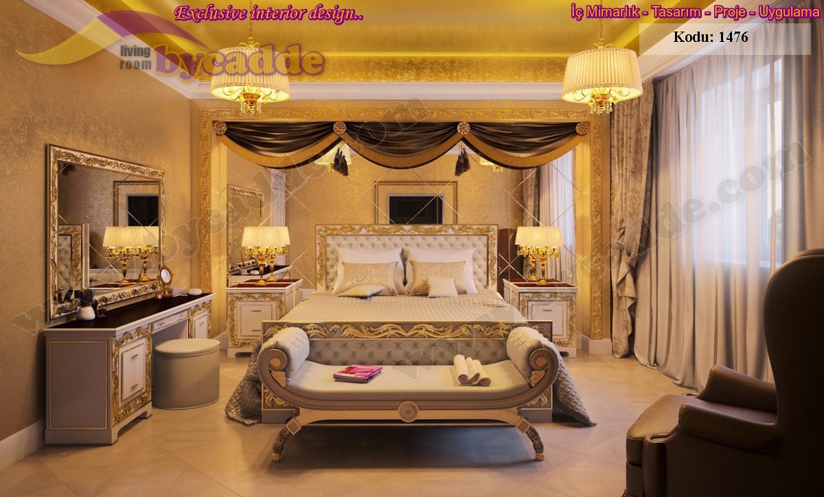 Queen Yatak Odası Takımı Klasik Ve Modern Karışım Baycadde Mobilya