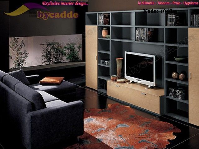 Square Kitaplıklı Tv Ünitesi Modern