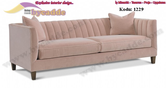 Gerbera Eflatun 2 3'lü 1 Puf Modern Koltuk Takımı